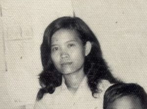 a picture of Grandma and her long hair.